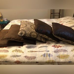 Leather and down pillows